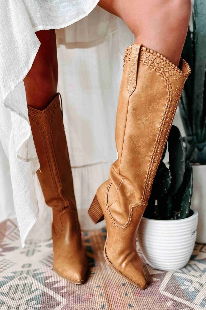 Finley Billini Knee High Western Boots (Camel) · NanaMacs