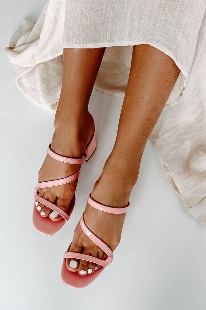 Beyond Belief Strappy Patent Heeled Sandals (Blush) · NanaMacs - Image 4
