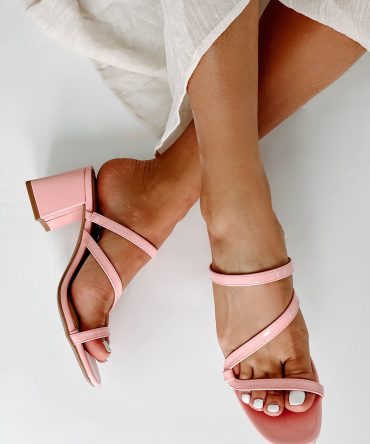 Beyond Belief Strappy Patent Heeled Sandals (Blush) · NanaMacs