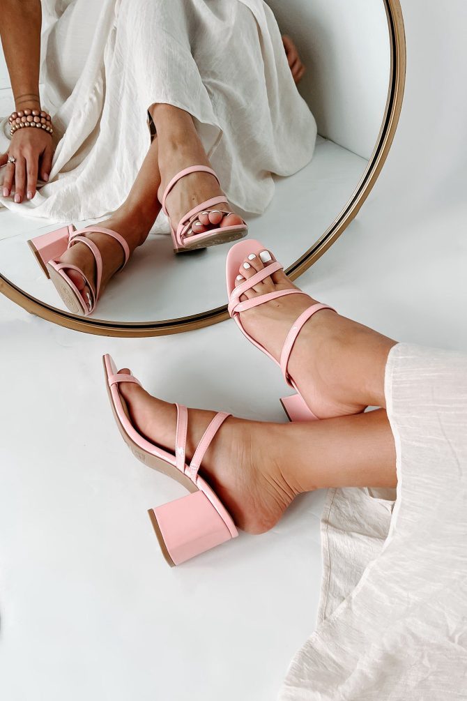 Beyond Belief Strappy Patent Heeled Sandals (Blush) · NanaMacs - Image 2