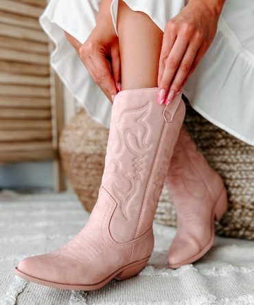Buckle Babe Western Boots (Pink Nubuck) · NanaMacs