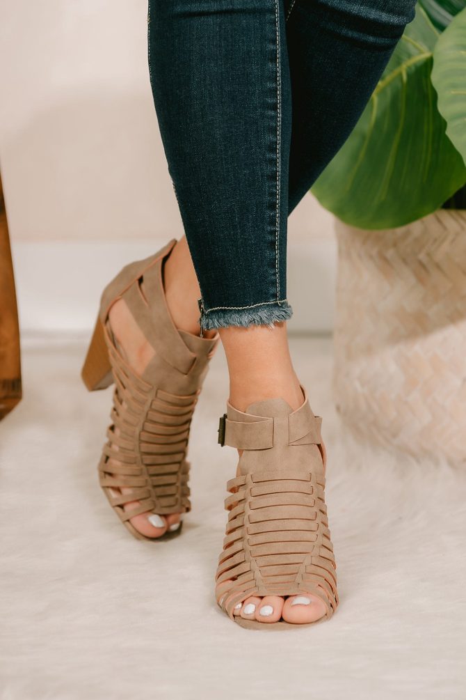 Once In A Lifetime Cutout Booties (Taupe) · NanaMacs - Image 3