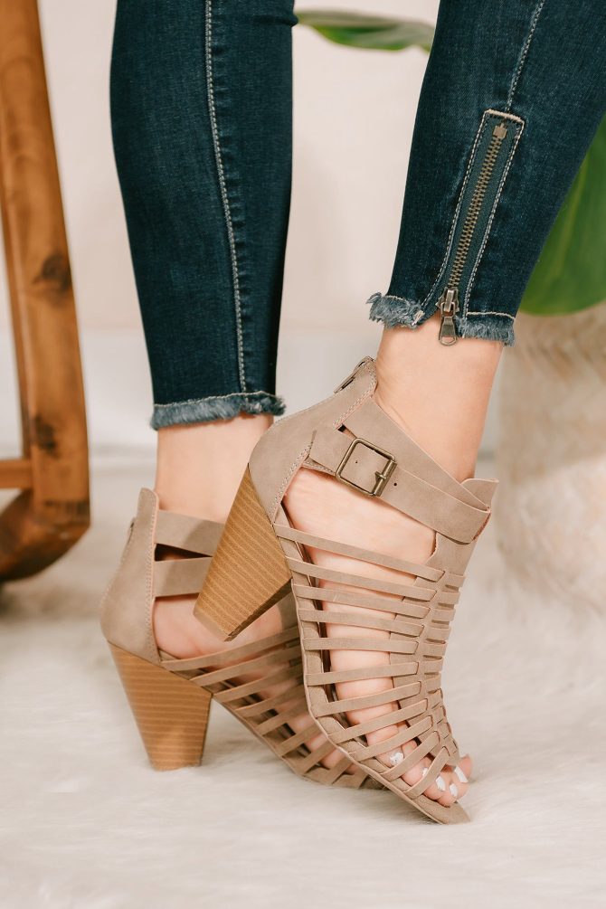 Once In A Lifetime Cutout Booties (Taupe) · NanaMacs - Image 4