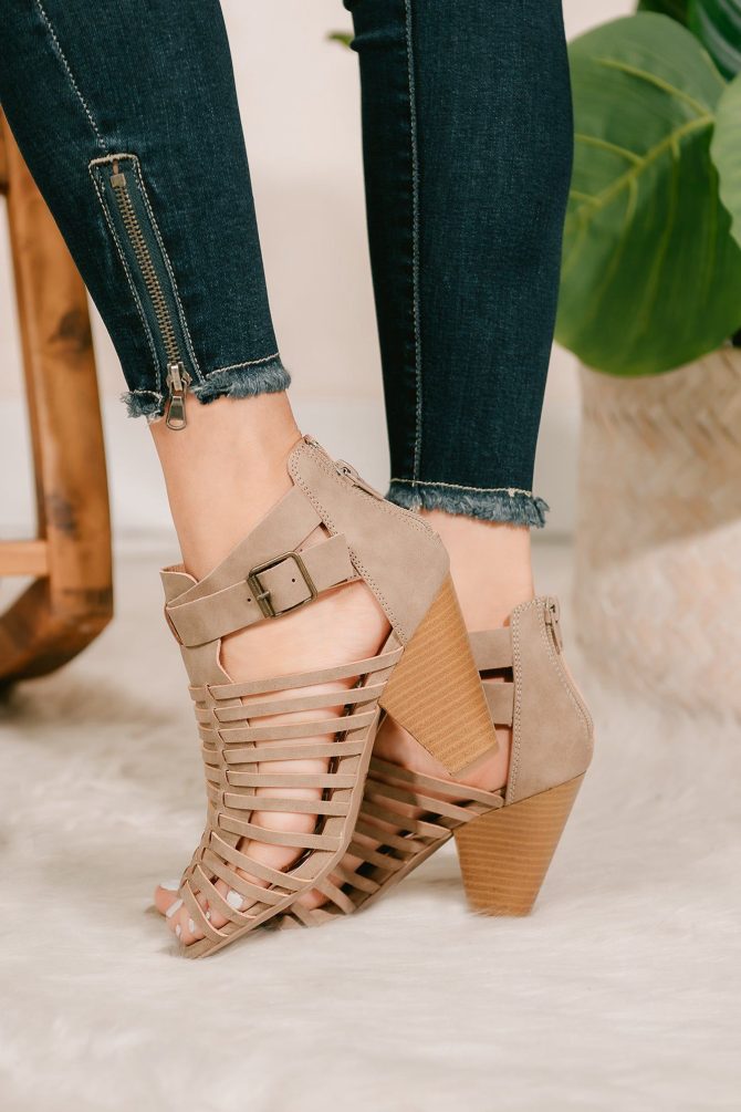 Once In A Lifetime Cutout Booties (Taupe) · NanaMacs - Image 2