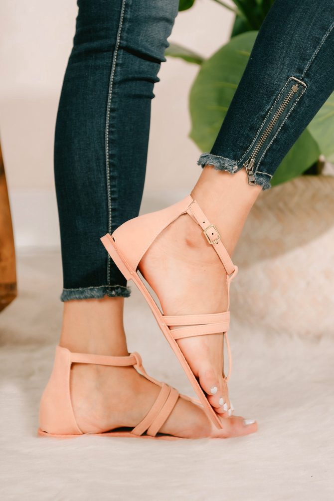 Best Choice Ankle Wrap Flat Sandals (Coral) · NanaMacs - Image 3