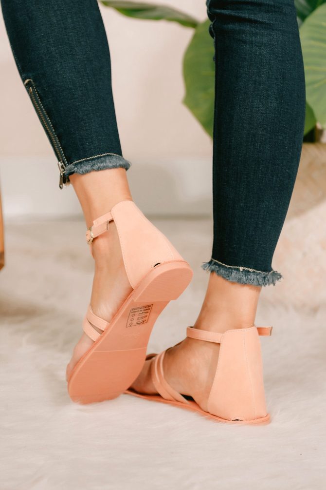 Best Choice Ankle Wrap Flat Sandals (Coral) · NanaMacs - Image 4