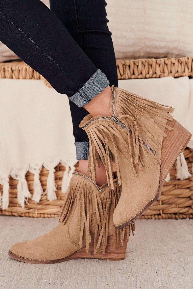 Old Town West Fringe Booties (Taupe) · NanaMacs - Image 4