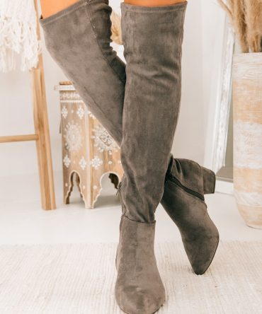 Missed Your Chance Thigh High Boots (Grey Suede) · NanaMacs