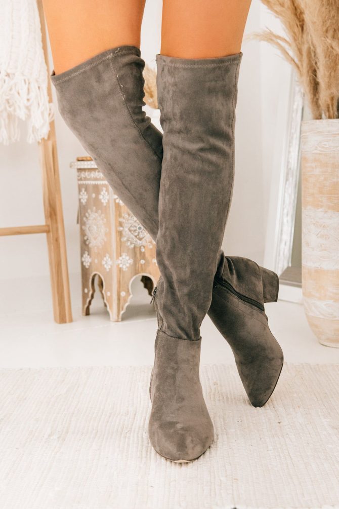 Missed Your Chance Thigh High Boots (Grey Suede) · NanaMacs
