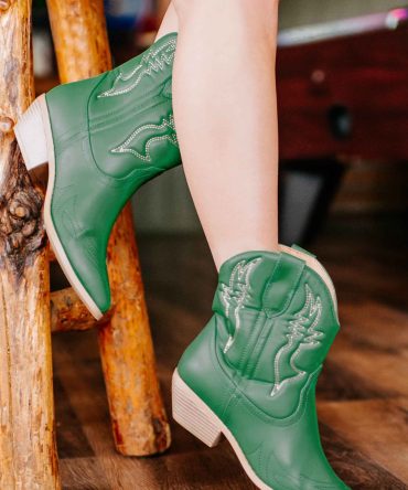 Trail Rider Short Cowboy Boots (Green) · NanaMacs