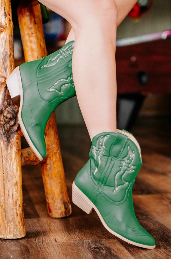 Trail Rider Short Cowboy Boots (Green) · NanaMacs