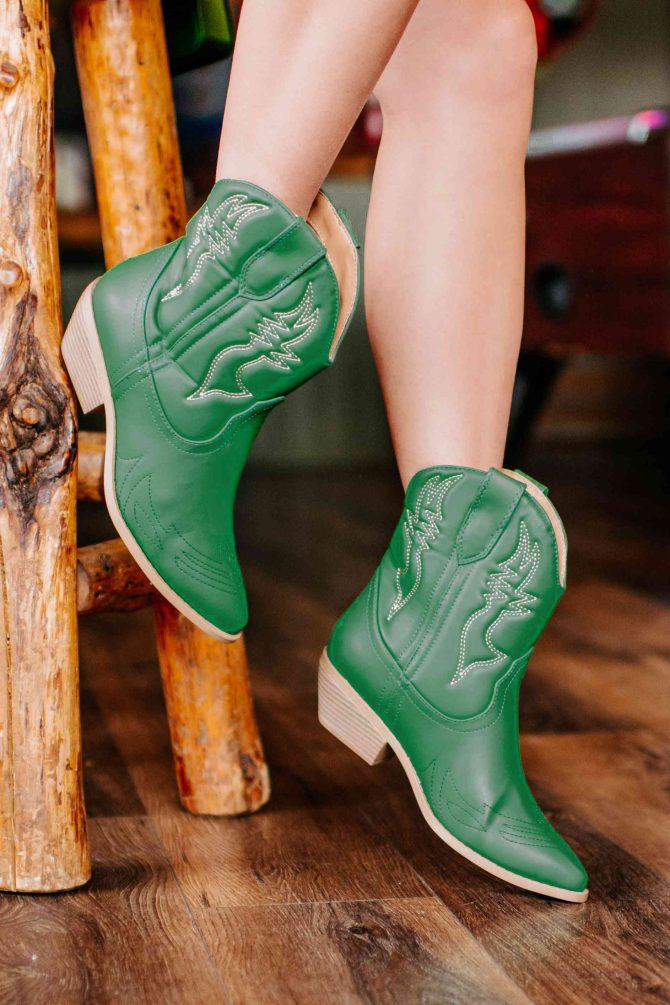Trail Rider Short Cowboy Boots (Green) · NanaMacs - Image 2