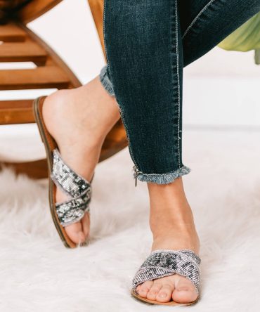 On My Time Rhinestone Sandals (Grey) · NanaMacs