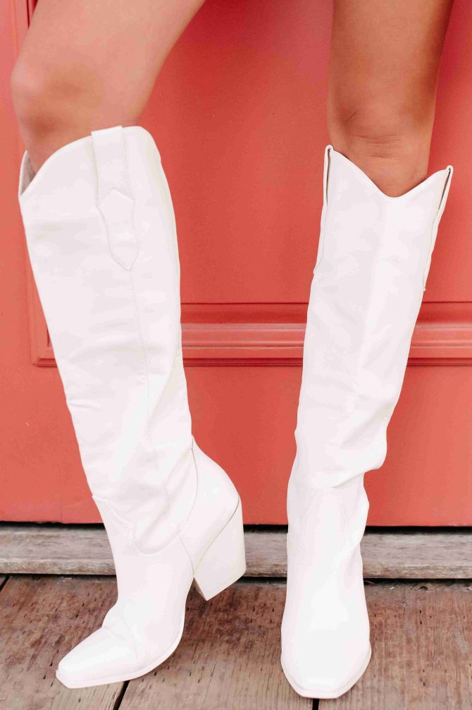 Catya Faux Leather Knee High Billini Boots (Bone) · NanaMacs - Image 2