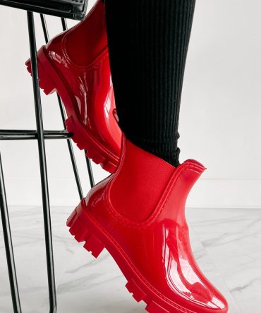 Hot Tamale Patent Leather Lug Sole Chelsea Boots (Red) · NanaMacs