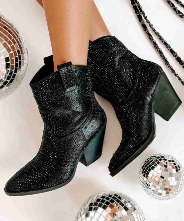 Forever Flashy Rhinestone Booties (Black) · NanaMacs