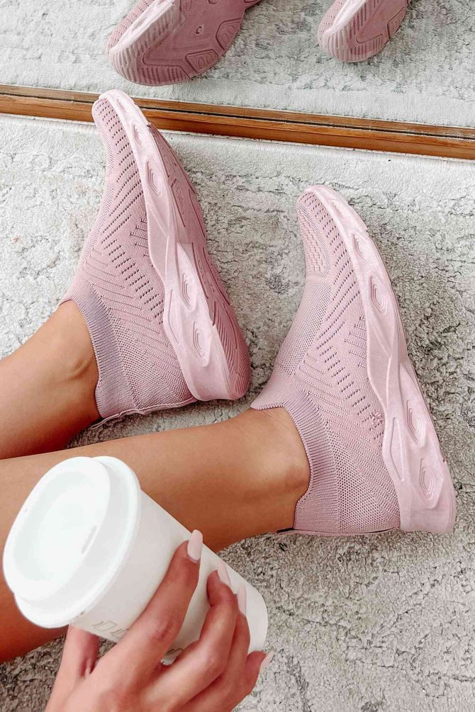 Doorbuster Walking Away Knit Sneakers (Mauve) · NanaMacs - Image 2
