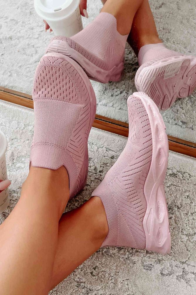 Doorbuster Walking Away Knit Sneakers (Mauve) · NanaMacs - Image 3