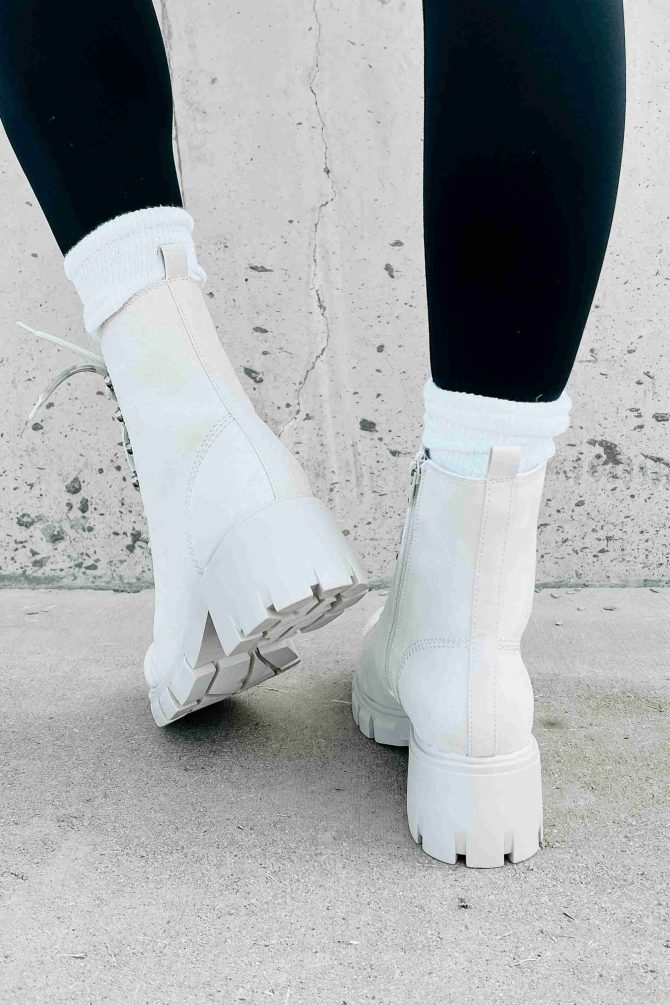 Taking Orders Lace-Up Combat Boots (Light Grey) · NanaMacs - Image 3