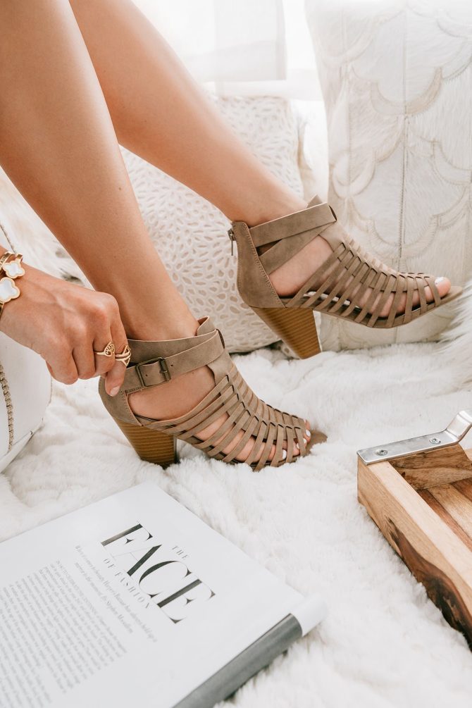 Once In A Lifetime Cutout Booties (Taupe) · NanaMacs