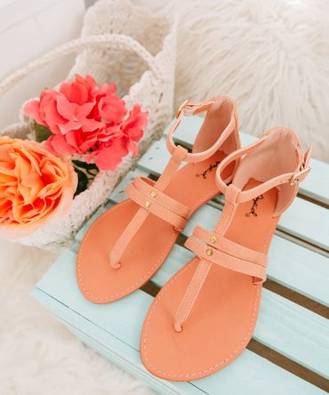 Best Choice Ankle Wrap Flat Sandals (Coral) · NanaMacs