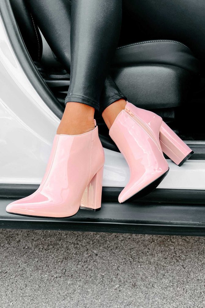 To Glam To Care Patent Leather Ankle Booties (Pink) · NanaMacs - Image 4