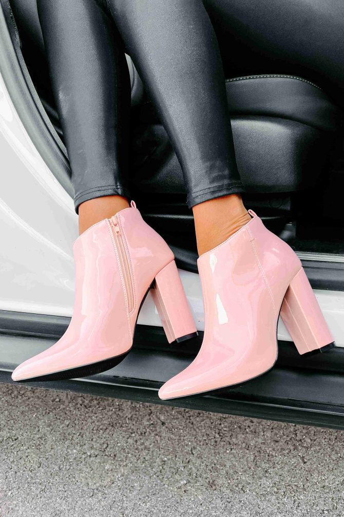 To Glam To Care Patent Leather Ankle Booties (Pink) · NanaMacs - Image 2
