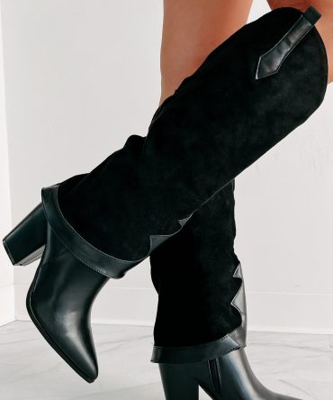 Rodeo Babe Western Knee High Boots (Black) · NanaMacs