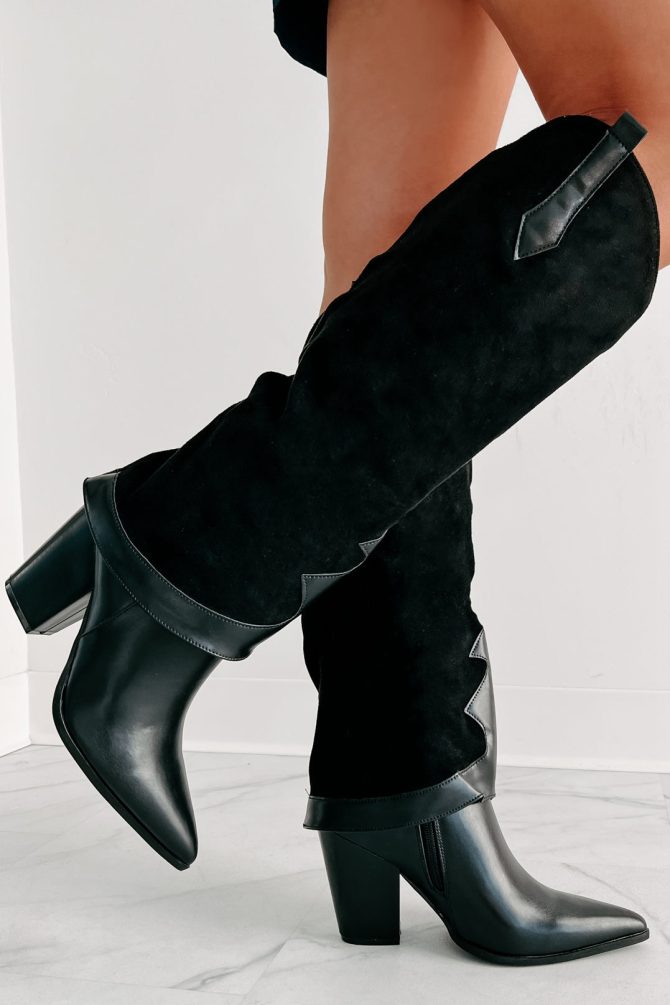 Rodeo Babe Western Knee High Boots (Black) · NanaMacs