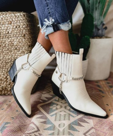 Freedom Rider Billini Western Ankle Boots (Bone) · NanaMacs
