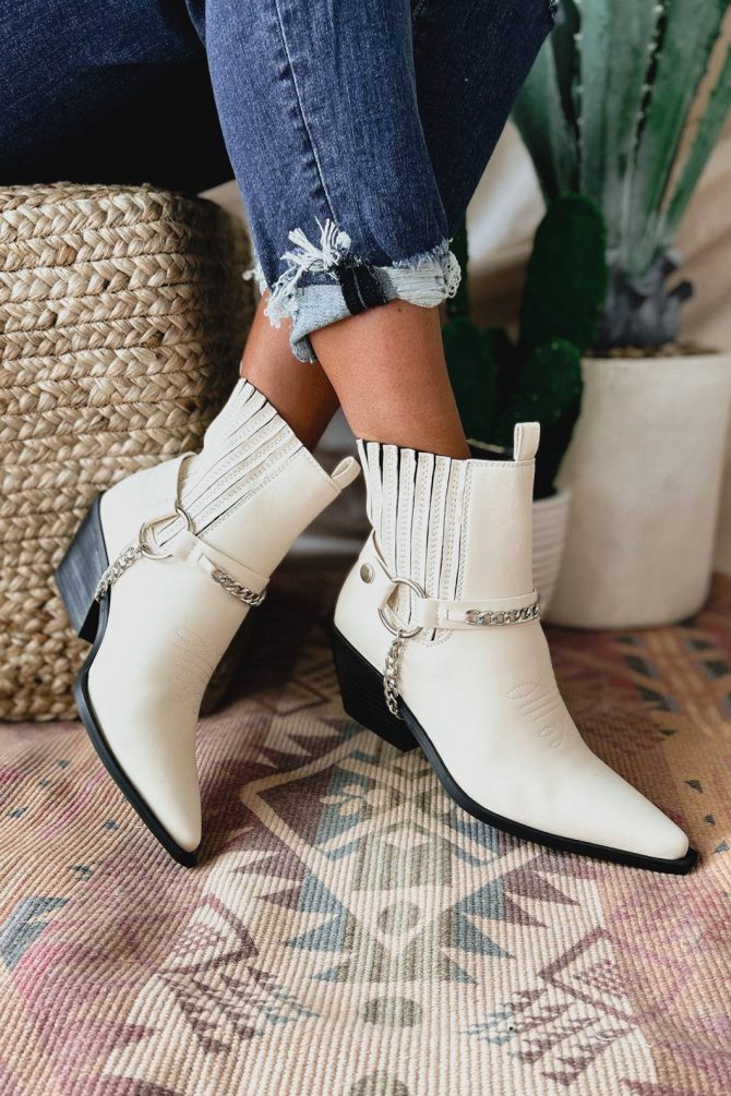 Freedom Rider Billini Western Ankle Boots (Bone) · NanaMacs