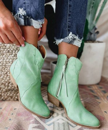 Ramsey Western Booties (Green) · NanaMacs