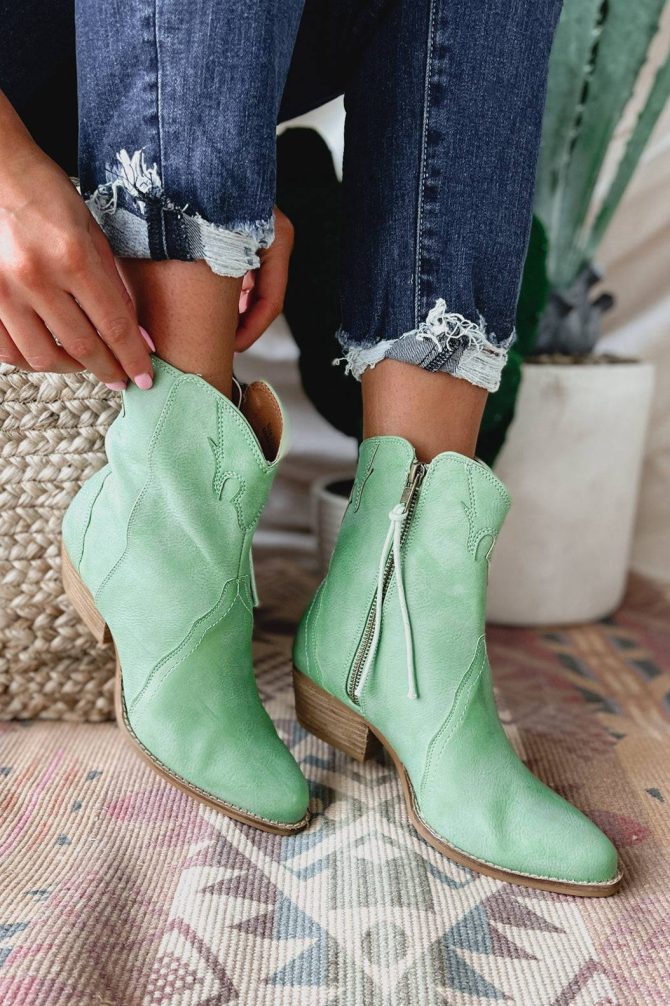 Ramsey Western Booties (Green) · NanaMacs