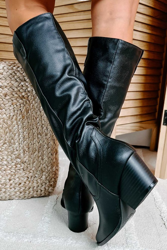 Ashby Knee High Western Boots (Black) · NanaMacs - Image 4