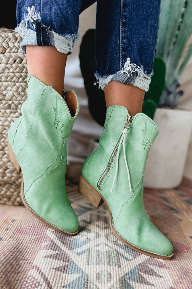 Ramsey Western Booties (Green) · NanaMacs - Image 4