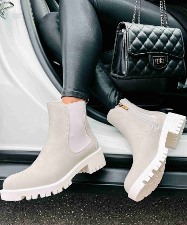 Dreya Lug Sole Chelsea Boots (Grey) · NanaMacs