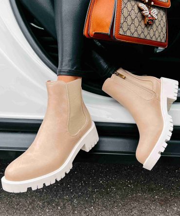 Dreya Lug Sole Chelsea Boots (Nude) · NanaMacs