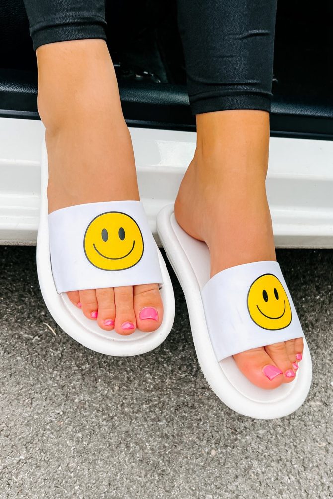 Came For The Fun Cushioned Slides (Ivory/Yellow) · NanaMacs - Image 2