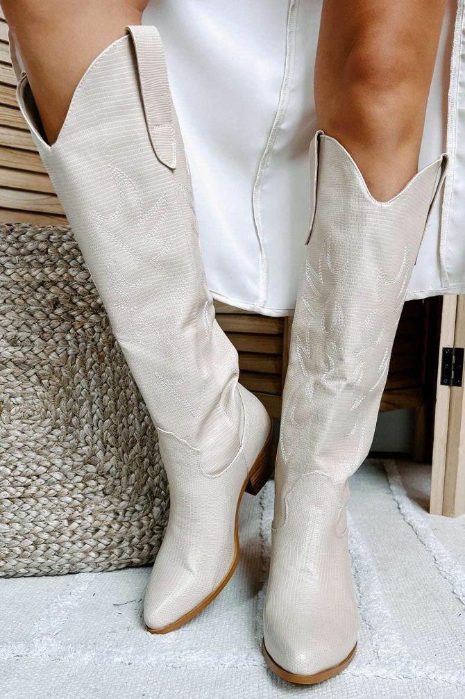 Giddy Up Billini Scale Textured Cowboy Boots (Sand Scale) · NanaMacs - Image 4