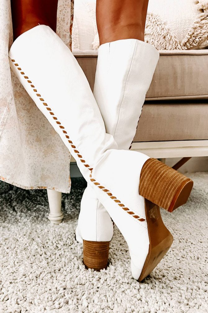 Madeline Pointed Toe Western Boot (White) · NanaMacs - Image 3