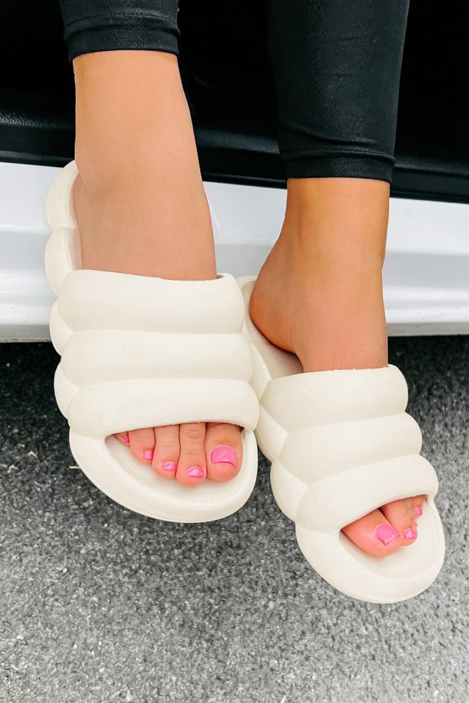 So On Trend Cushioned Slides (Ivory) · NanaMacs - Image 4