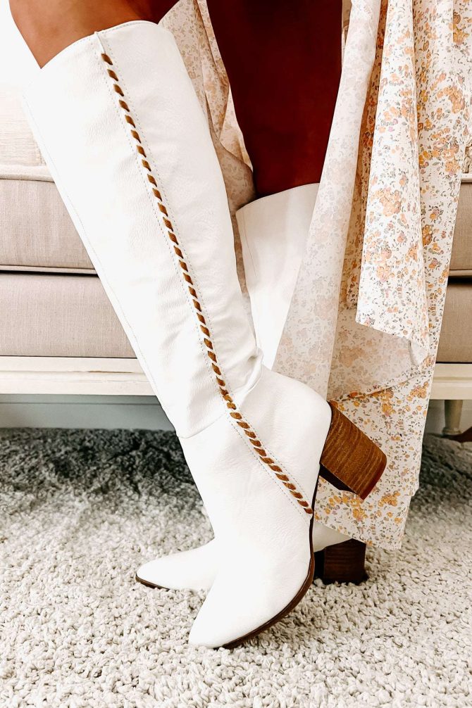 Madeline Pointed Toe Western Boot (White) · NanaMacs - Image 2