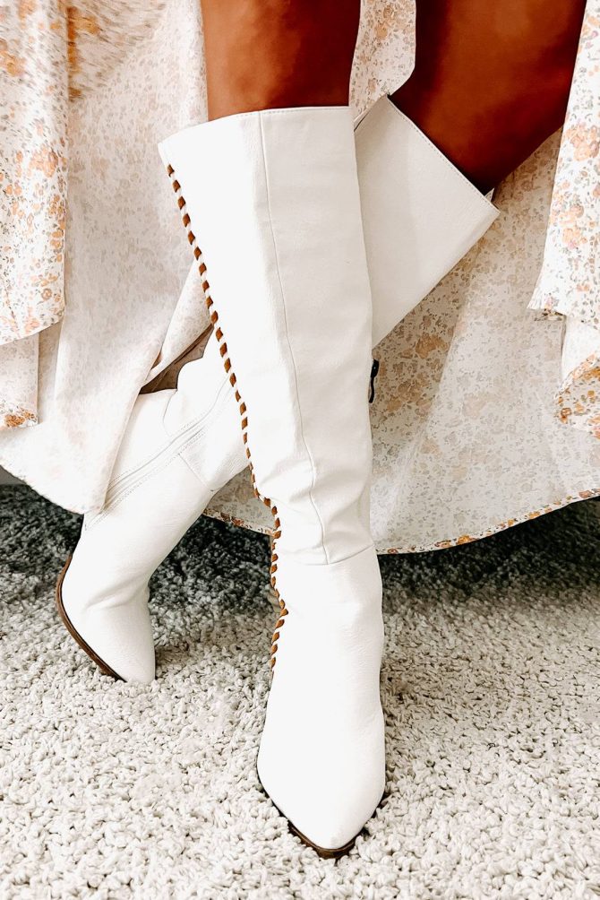 Madeline Pointed Toe Western Boot (White) · NanaMacs - Image 4