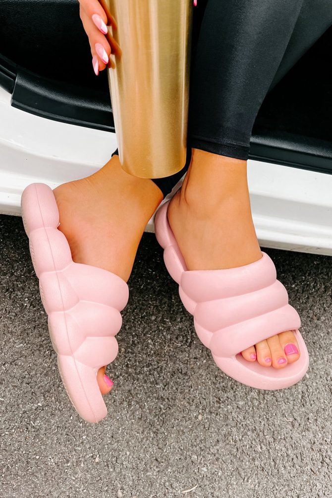 So On Trend Cushioned Slides (Pink) · NanaMacs - Image 2