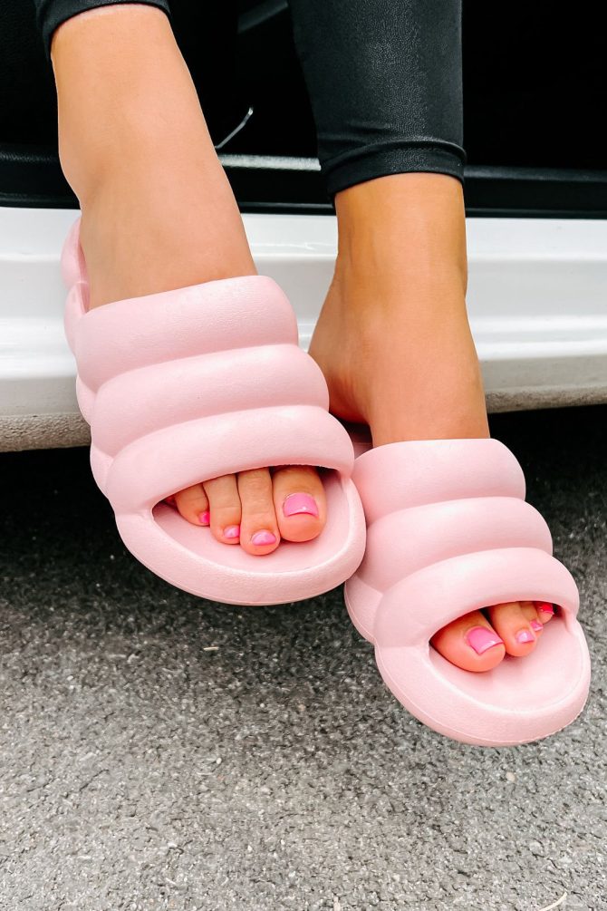 So On Trend Cushioned Slides (Pink) · NanaMacs - Image 4