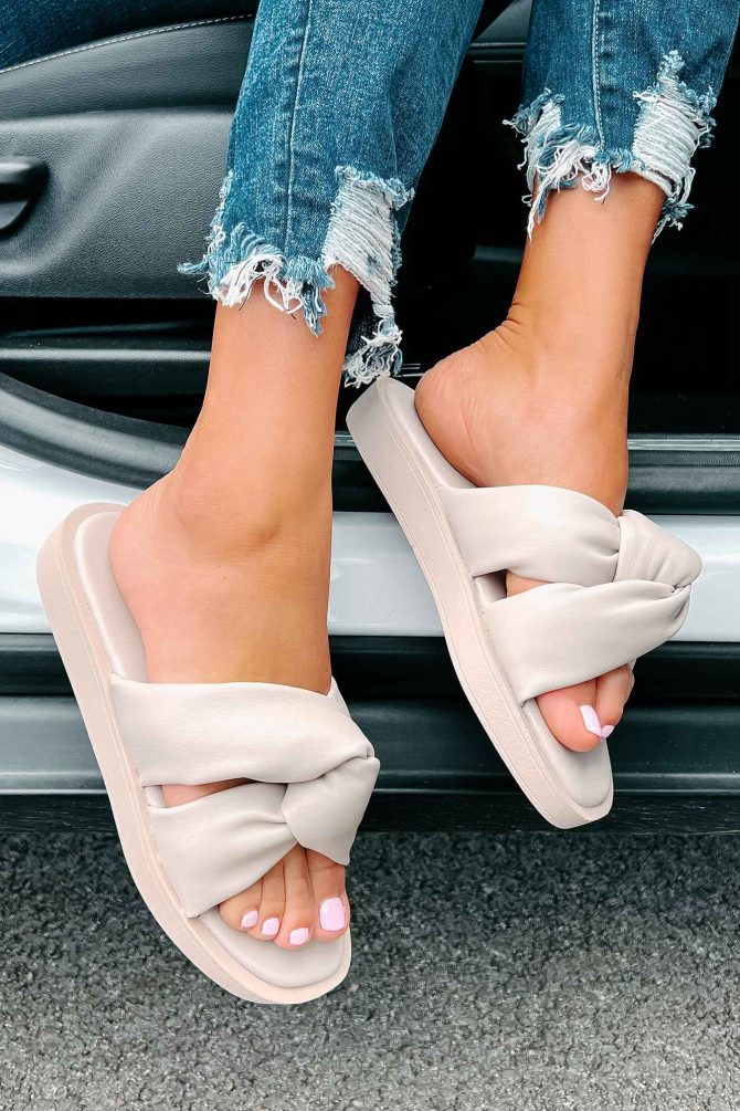 Casual Events Cushioned Strap Sandals (Warm Grey) · NanaMacs - Image 2