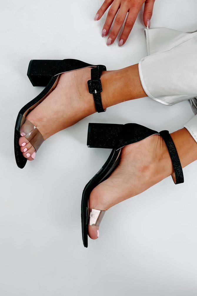 Feelin Jazzy Clear Strap Glitter Heel (Black) · NanaMacs - Image 3