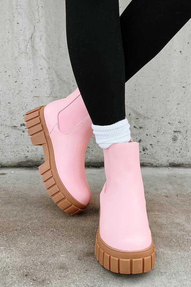 Treat Me Well Chunky Chelsea Boots (Pink) · NanaMacs - Image 3