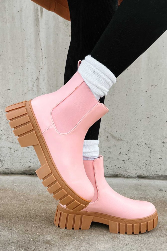 Treat Me Well Chunky Chelsea Boots (Pink) · NanaMacs - Image 2