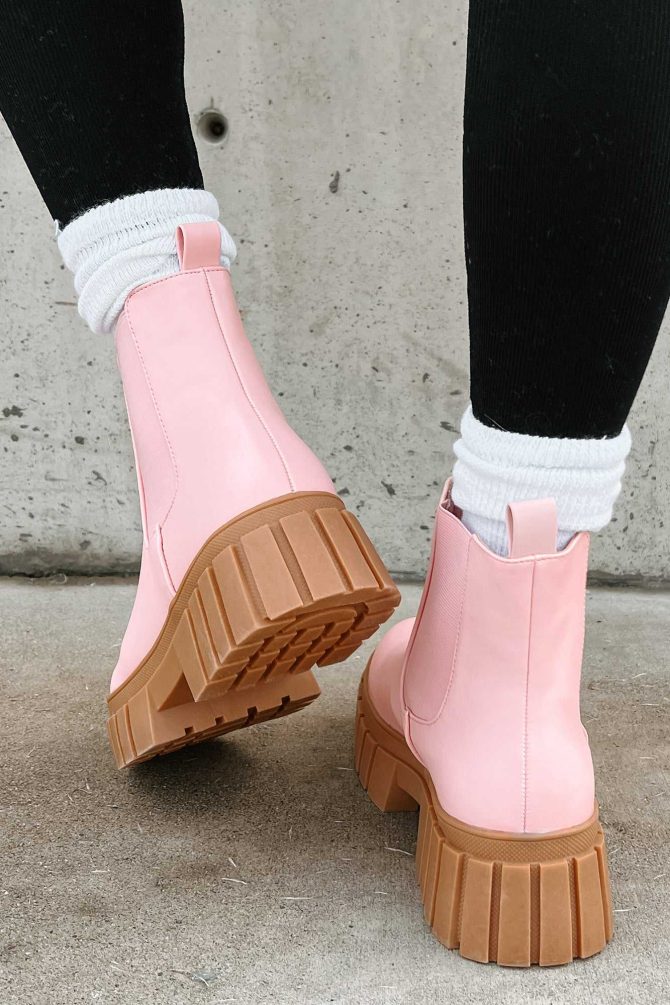 Treat Me Well Chunky Chelsea Boots (Pink) · NanaMacs - Image 4